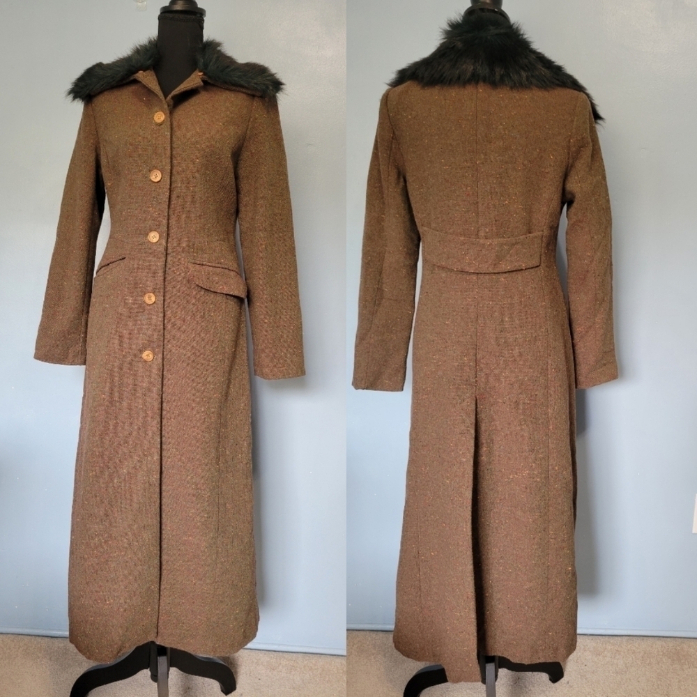 Cocotte Women's Speckled Long Coat Brown Size Small? - Picture 3 of 16